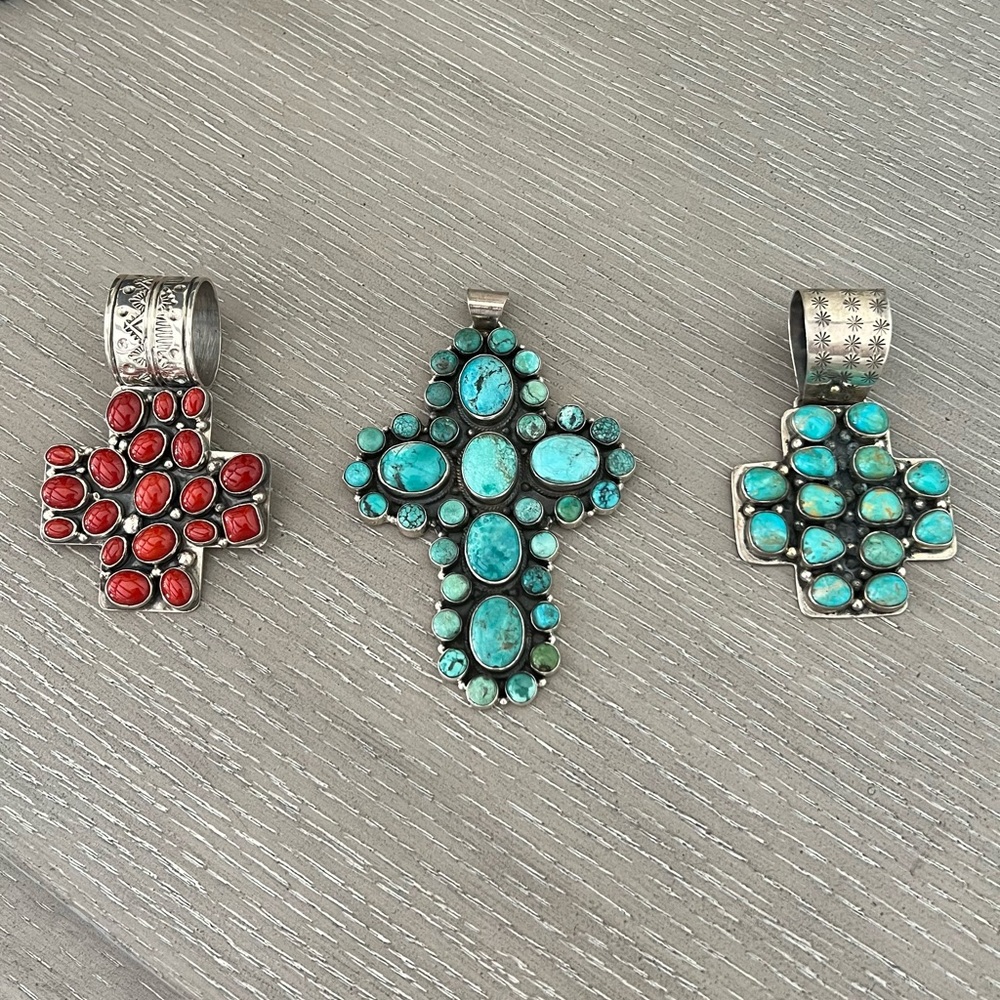 Vintage Navajo Native American SS Crosses.